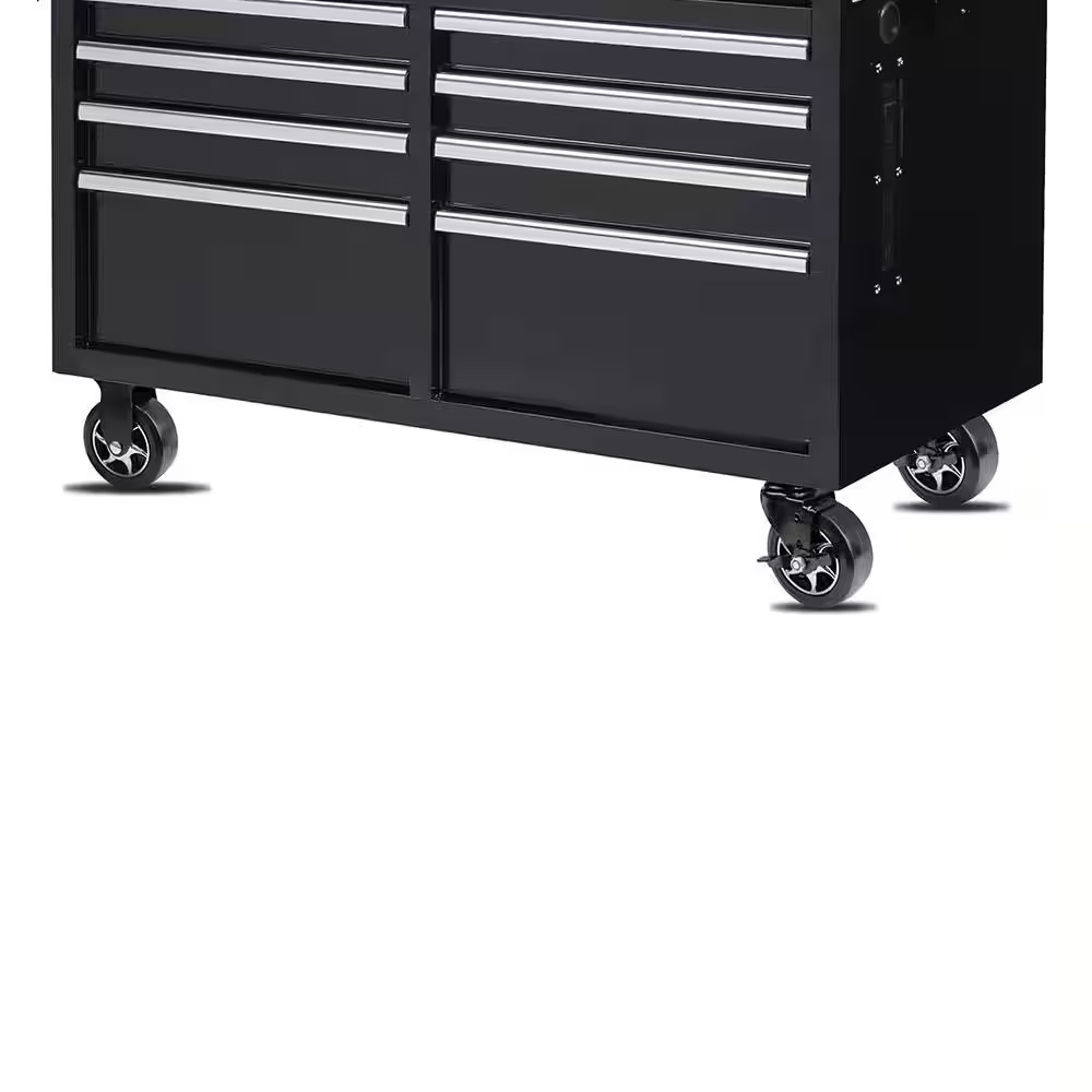 5 In. Black Tool Chest Caster Set 2 Rigid and 2 Swivel with Brake with 1300 Lbs.