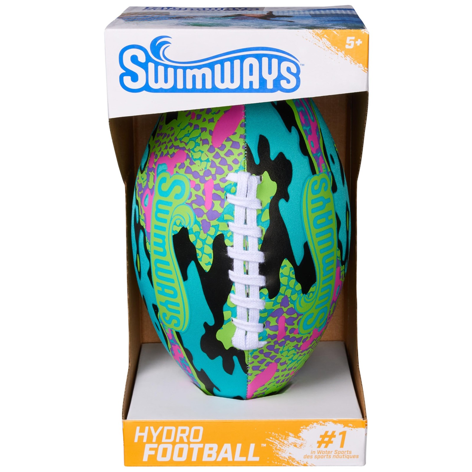 SwimWays Hydro Waterproof Football, Outdoor Games for 1, Blue (New Version)