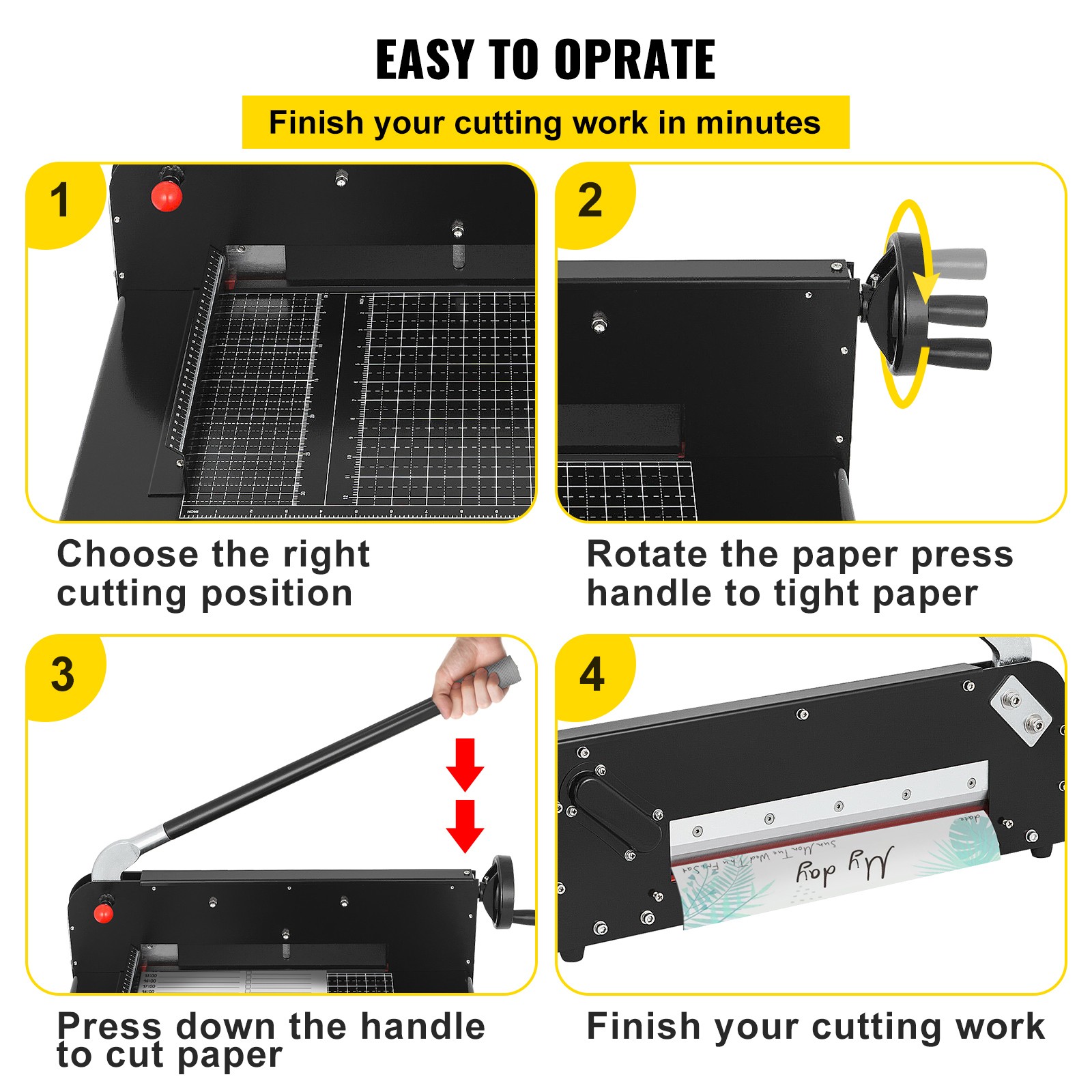 VEVOR 12″ Paper Cutter Heavy Duty Guillotine Stack Paper Trimmer Metal Base A4