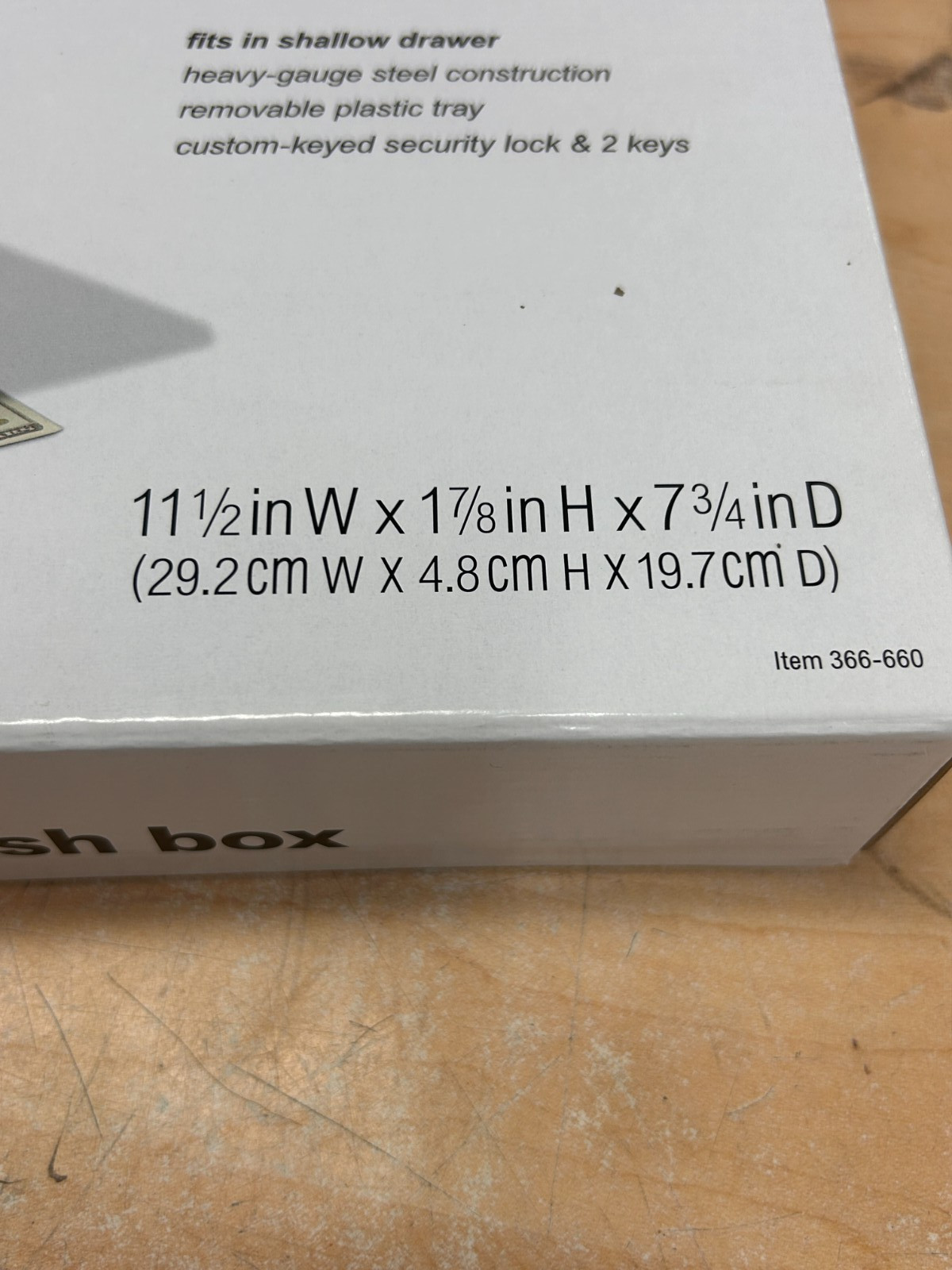Office Depot Ultra-Slim Cash Box Security Lock 11-1/2 in x 1-7/8 in x 7-3/4 in