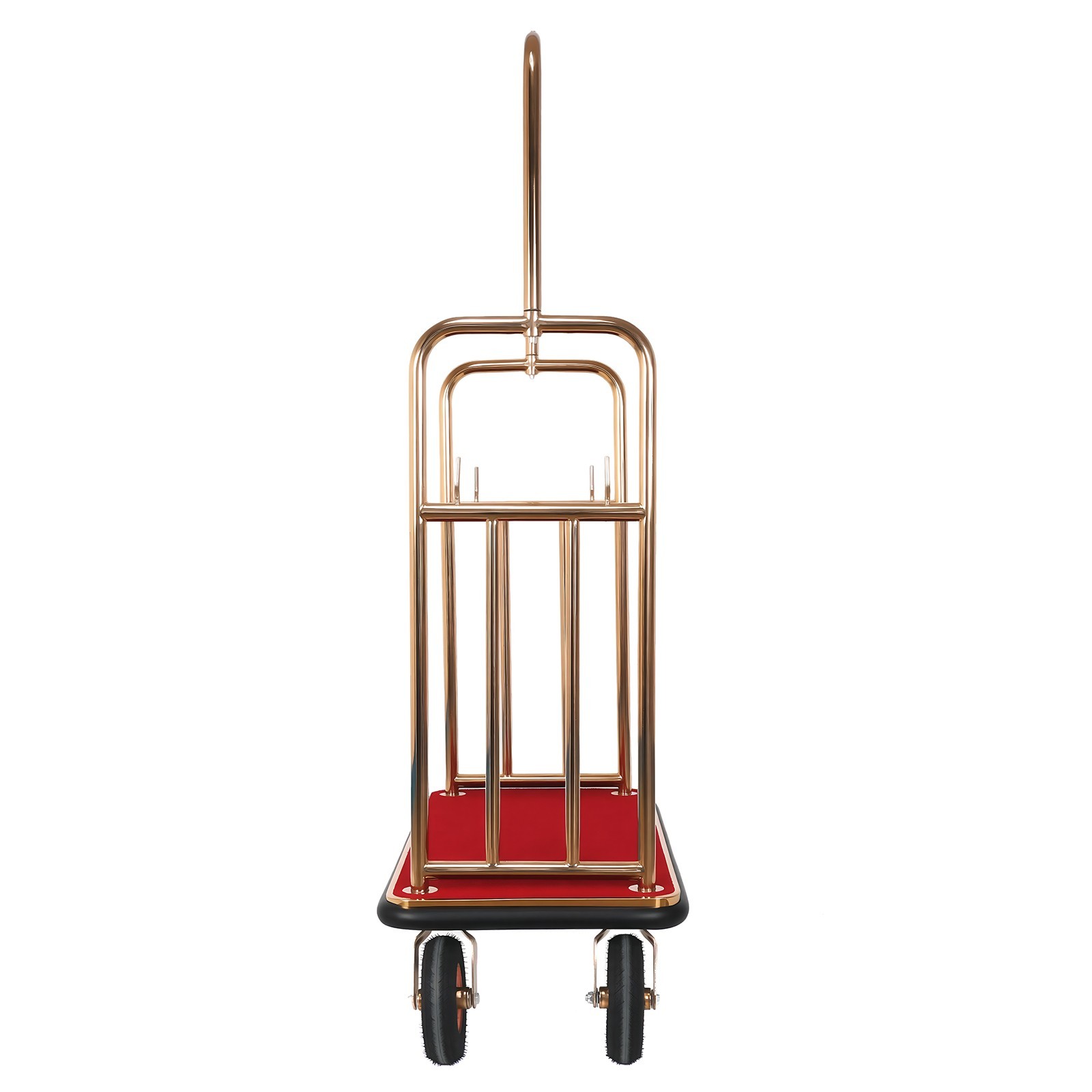 Hotel Luggage Cart 1200 lbs Capacity Stainless Steel Bellman Cart with 8″ Wheels