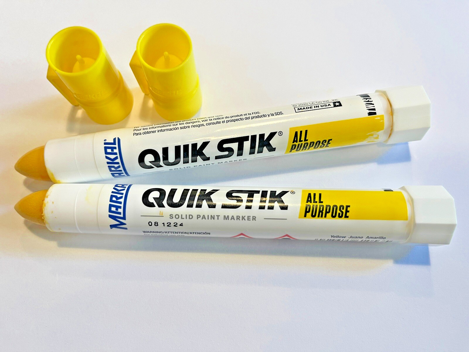 Markal 61053 YELLOW Quik Stik® Marker – Fast Drying, PAINT MARKER (2PK)
