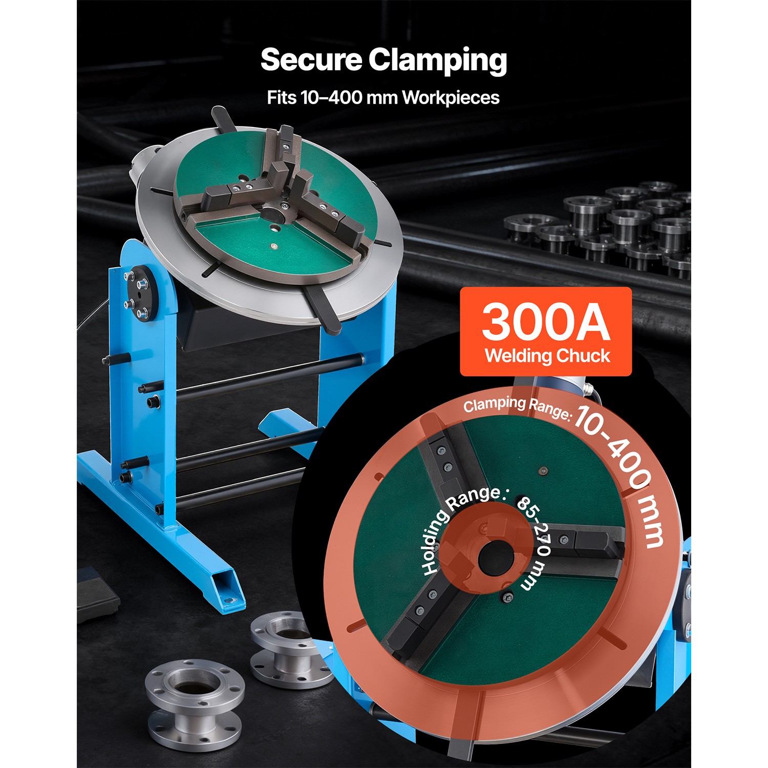 Uimoso Rotary Welding Positioner Turntable Table, 441 lbs Load, Tilt -45° to 90°
