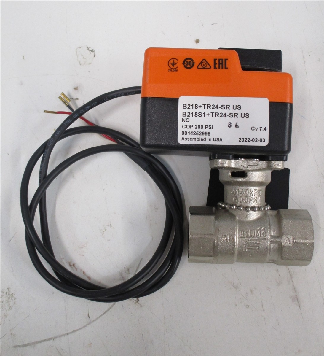 BELIMO B218 TR24-SR B218S1 Characterized Control Valve COP 200 PSI Cv 7.4 3/4″