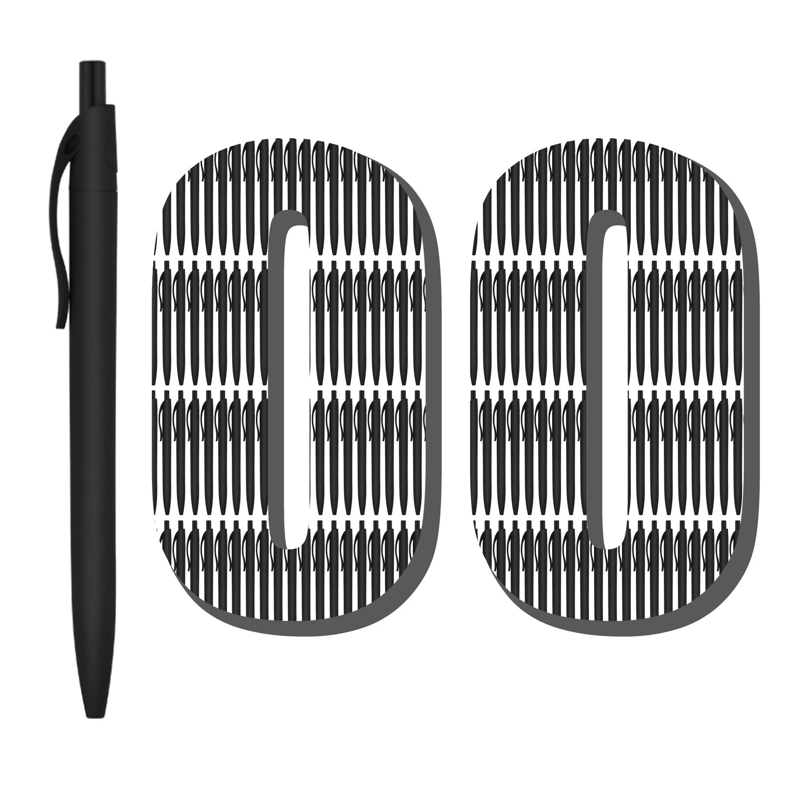 Deegtran 100 Pack No Bleed Black Barrel Click 1 Count (Pack of 100),