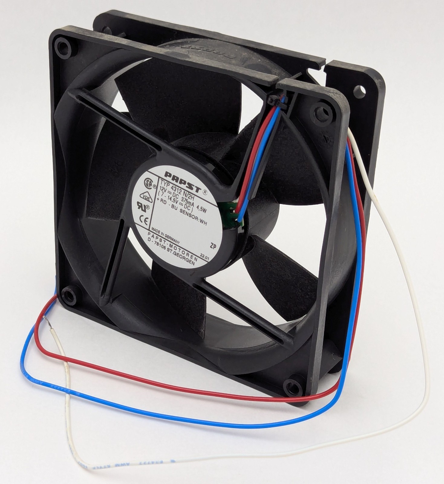 NEW ebm Papst TYP 4312 N/2H DC Axial Cooling Box Fan 12V 4.5W 119mm 120mm 3-Wire