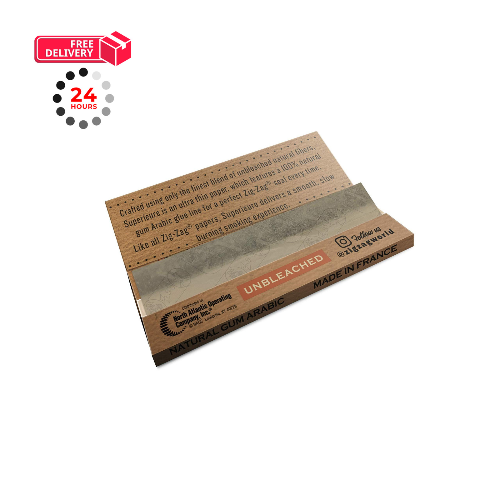 ZIG-ZAG Rolling Papers 1¼ Unbleached (6 Booklets) – 50 78 millimeters, Brown