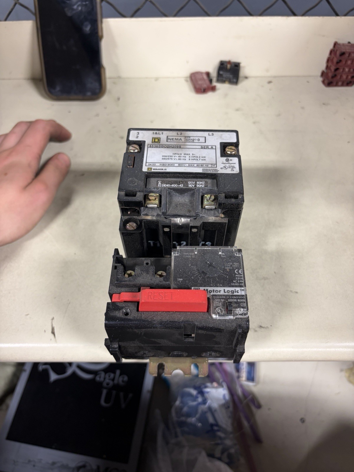 Square D CONTACTOR NEMA Size 0 3P 3PH 8536SB02H209S USED