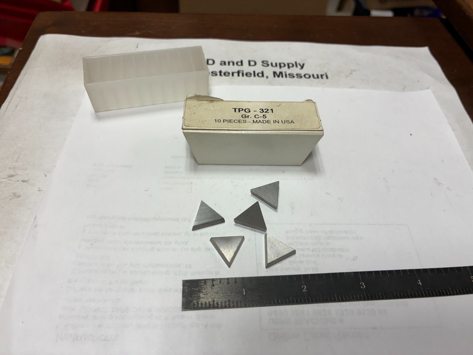 Lot of 5, Unknown Brand, TPG321 C-5, Carbide Turning Inserts, Made-In-The-USA