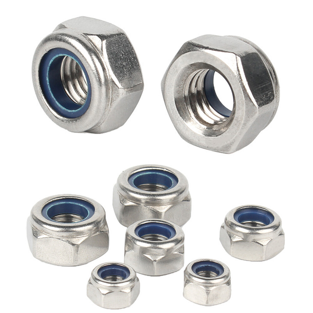 M8 M10 M12 M14 M16 M18 M20 Fine Pitch Nyloc Nuts Nylon Insert Lock Nut 1mm-1.5mm