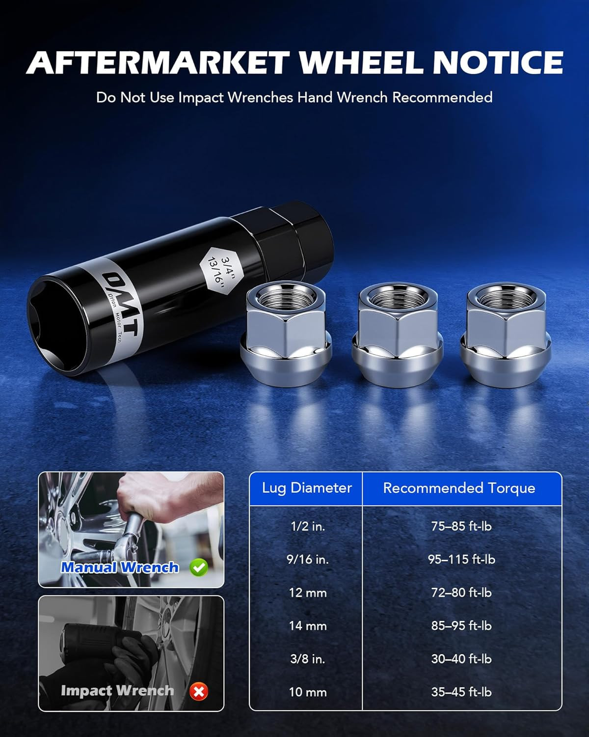 1/2″-20 Open End Lug Nuts, 3/4″ 19Mm Hex 0.84X0.9 In. Chrome Plated Wheel Lug Nu