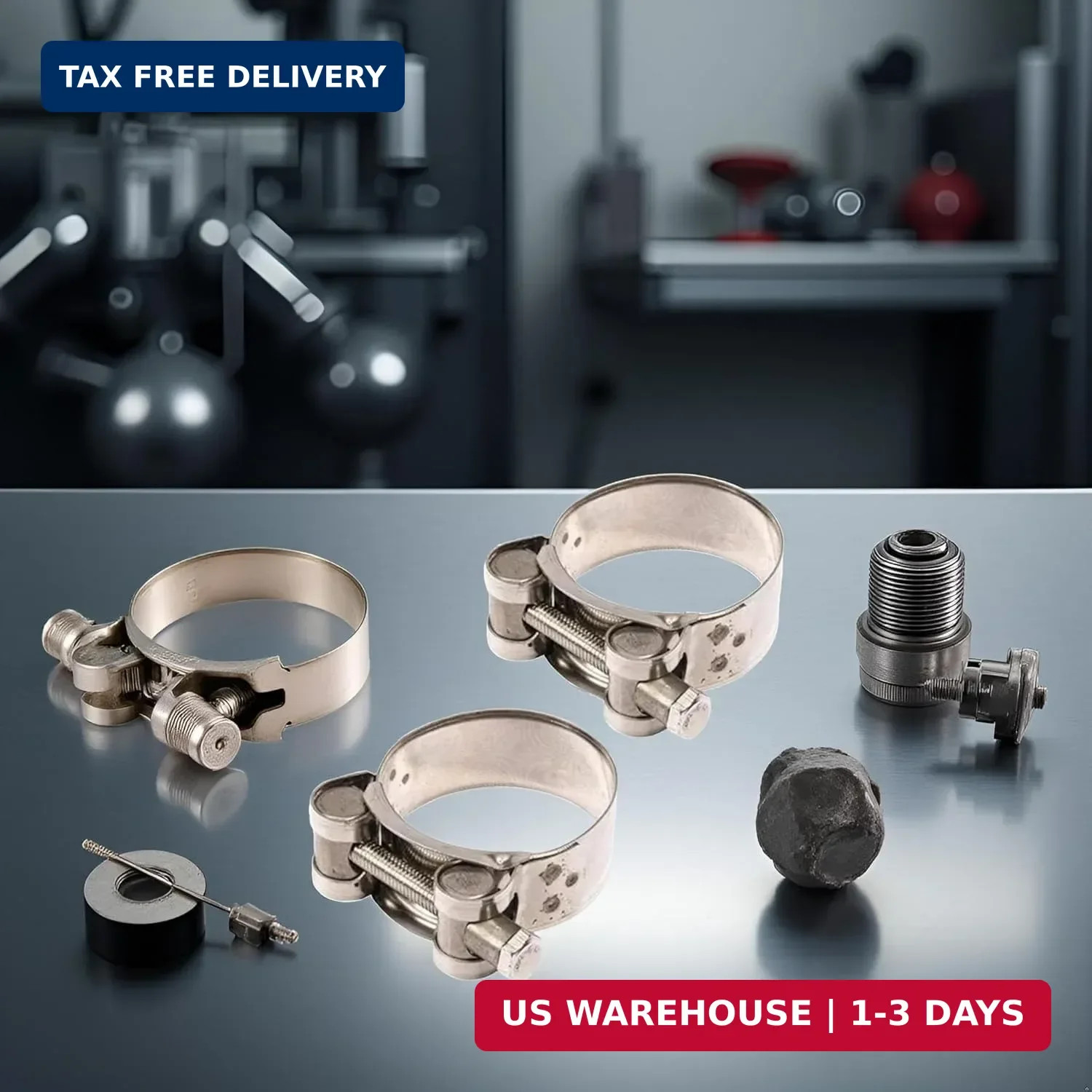 2Pcs Exhaust Clamp Stainless Steel Exhaust Band Clamp Replacement for Motorcycle