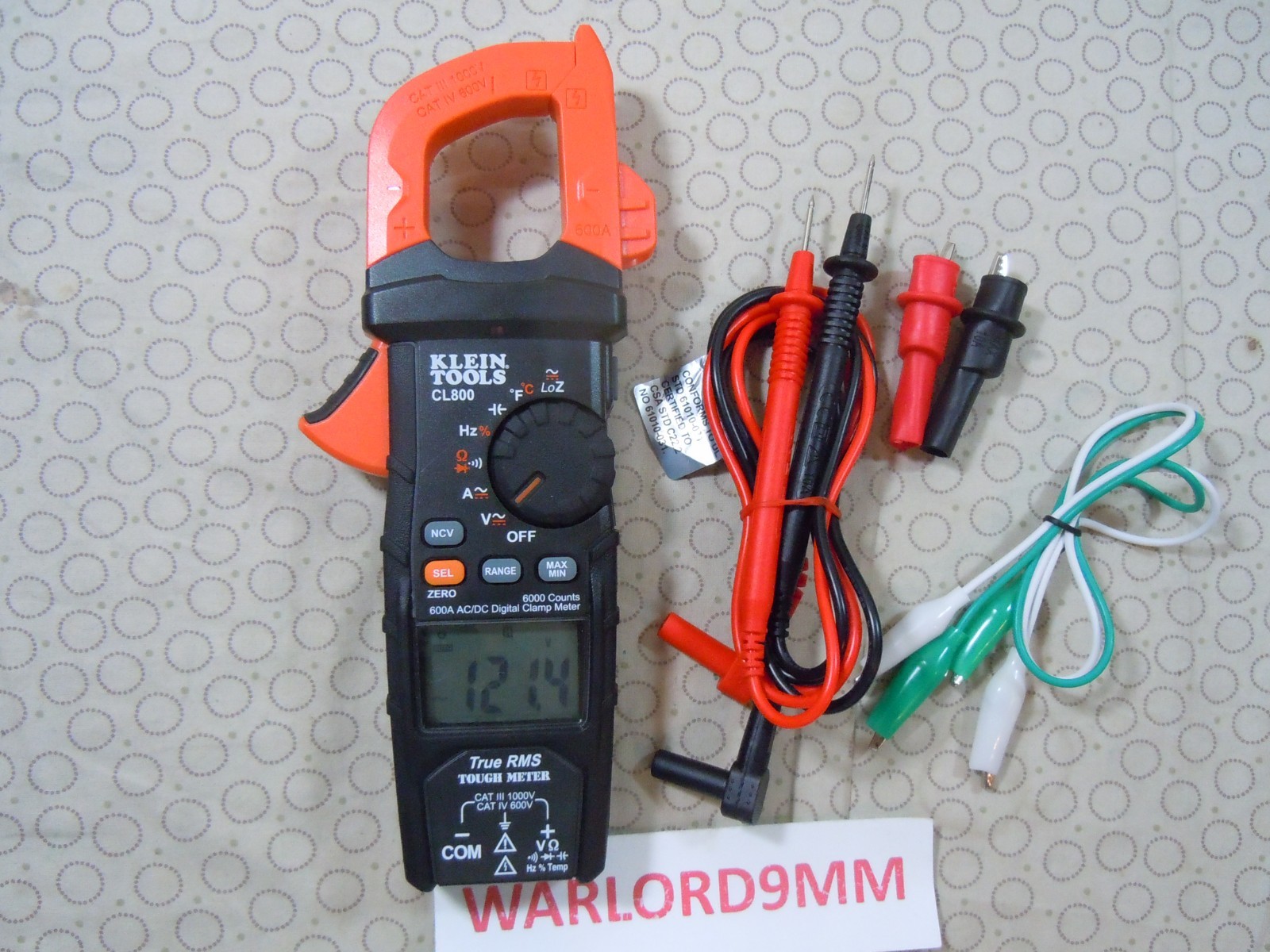 KLEIN TOOLS CL800 TRMS CLAMP METER WITH ACCESSORIES – 0208259.