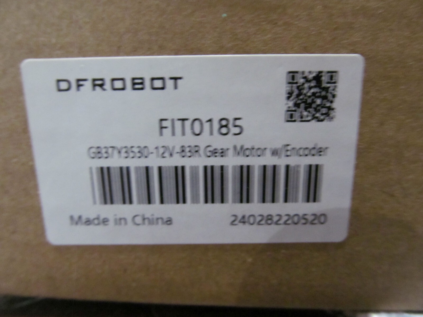 NEW DFROBOT FIT0185 Metal DC Geared Motor w/Encoder – 12V 83RPM 45Kg.cm