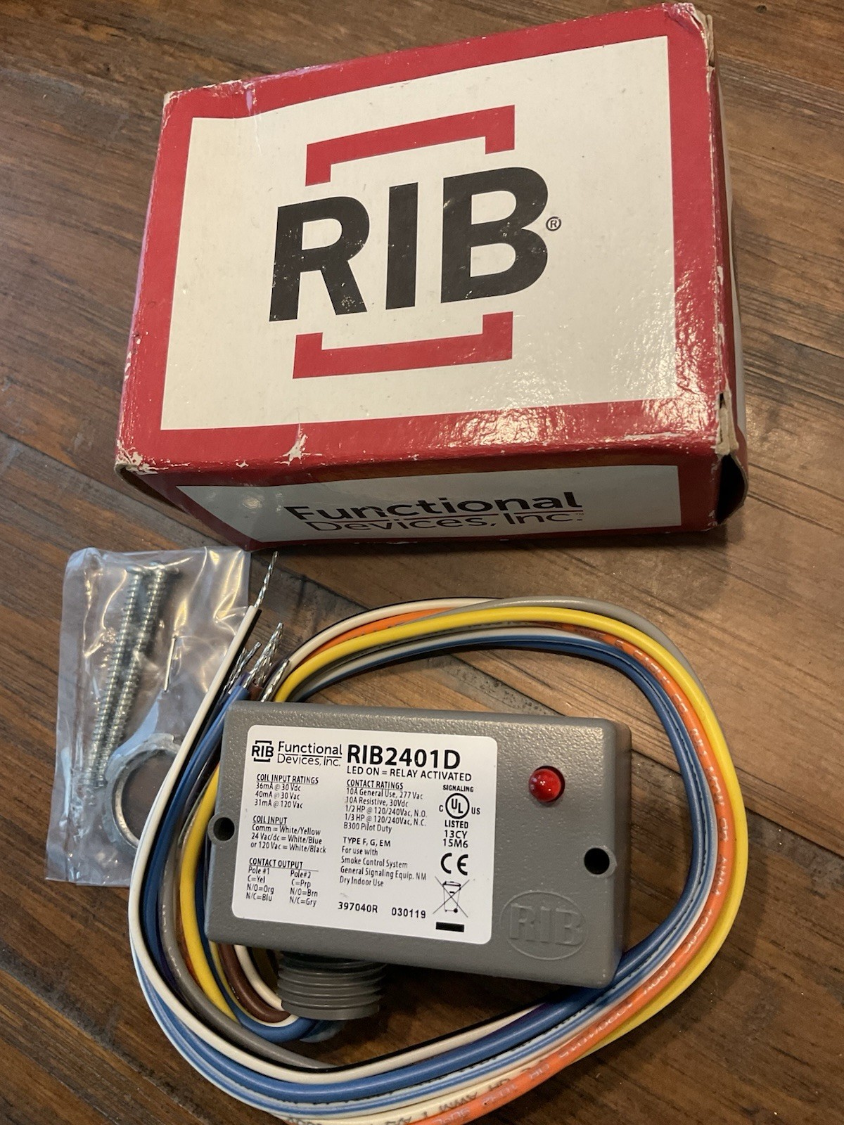 Functional Devices RIB2401D Pilot Relay 10A DPDT 24V 120V Coil