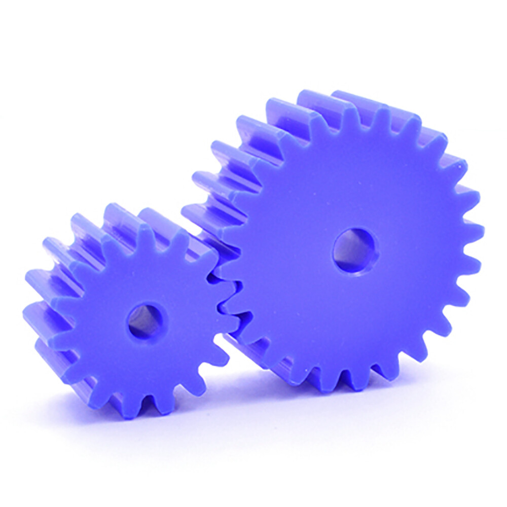 2 Modulus Blue Nylon Spur Gear, Cylinder Flat Gears 12~100 Teeth, 6/8/10mm Bore