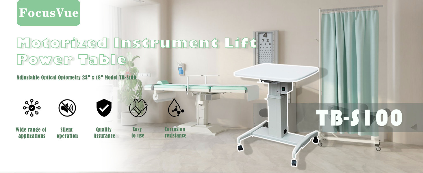 Optical Motorized Power table Ophthalmic Adjustable Instrument Table 23″ x 18″