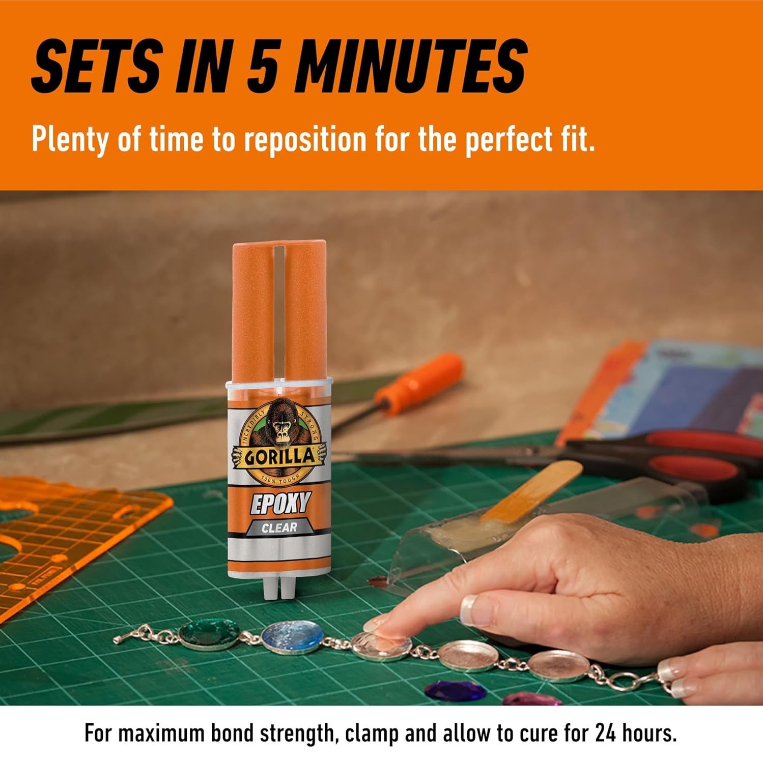 Gorilla 2 Part Epoxy, Clear Epoxy, 0.85 Ounce Syringe (Pack of 1) – 5 Minute Set