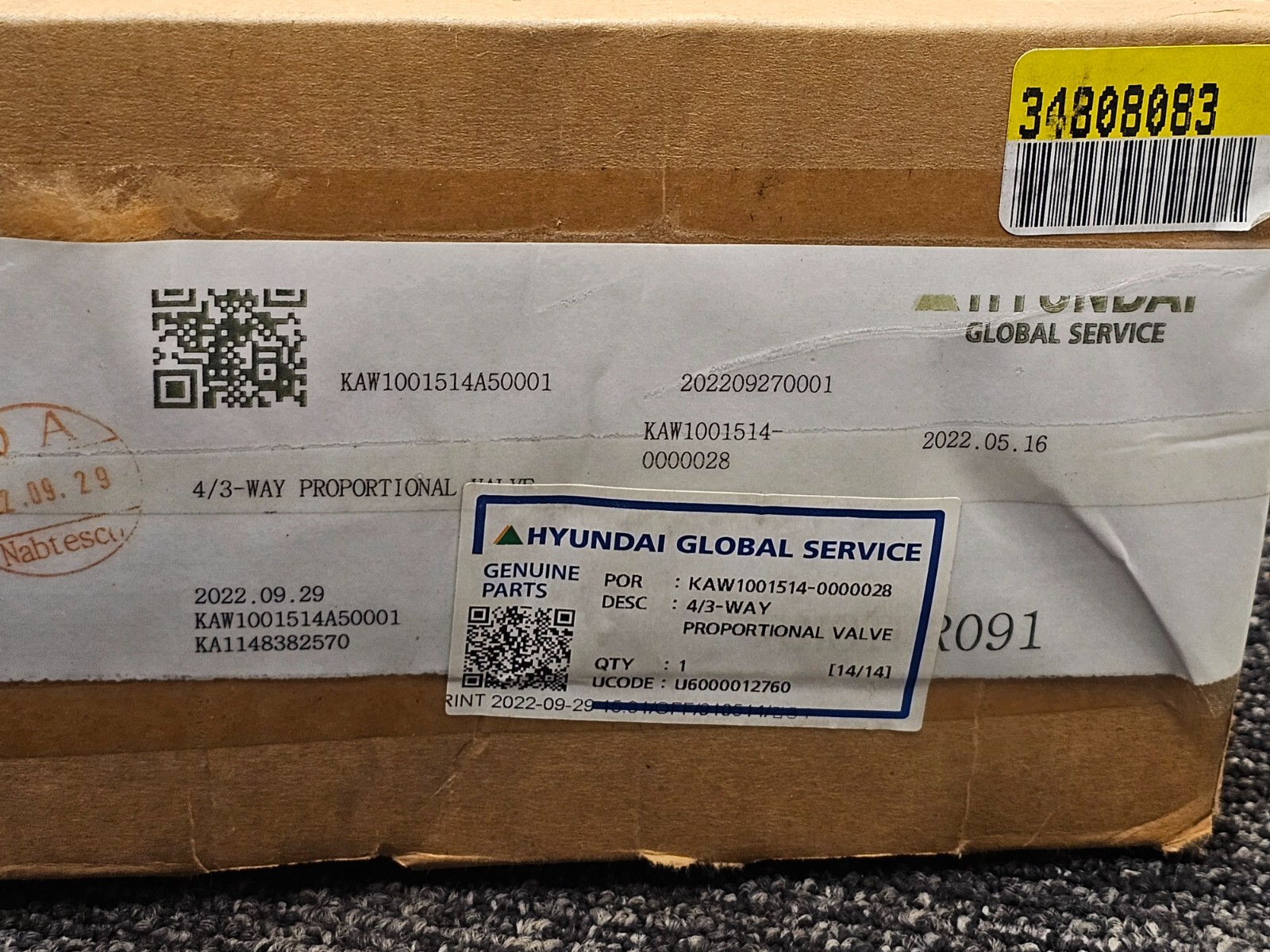 NABTESCO 4/3-Way Proportional Valve NFSV-01-25/NFSV-01-40 KAW1001514-0000028