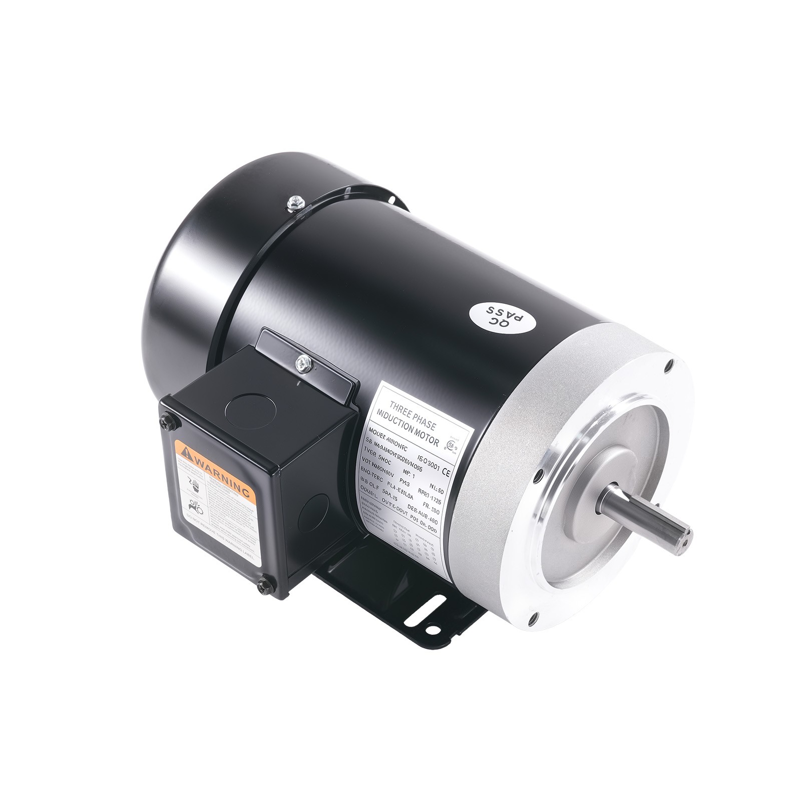 1HP Electric Motor 1725RPM AC230V/460V 56C Frame 3-Phase 5/8″ Keyed Shaft