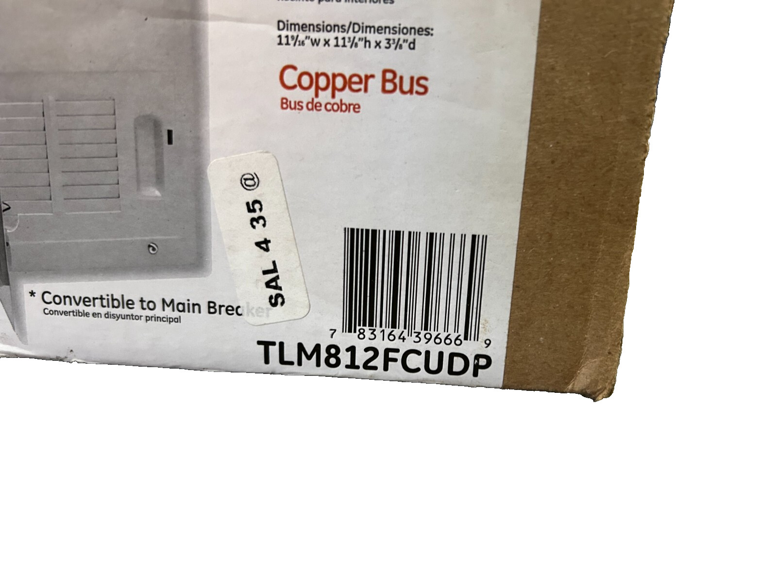 General Electric TLM812FCUDP 8 Spacies 16 Circuits 125AMP Indoor Load Center
