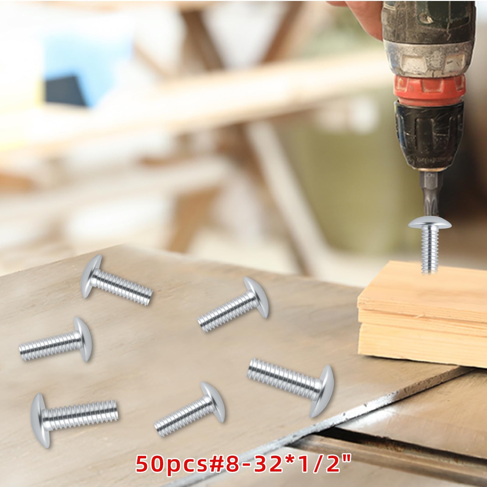 50 PCS 832 x 1/2 Inch Machine Screws Knob Pull Drawer Door Installation
