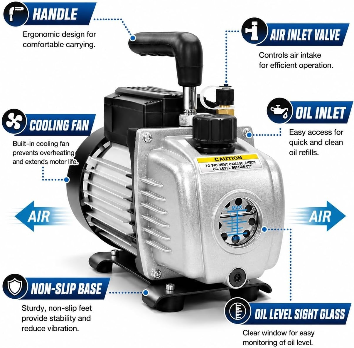 Lightweight 1/4 HP Vacuum Pump & A/C Manifold Set – Efficient Refrigeration Tool