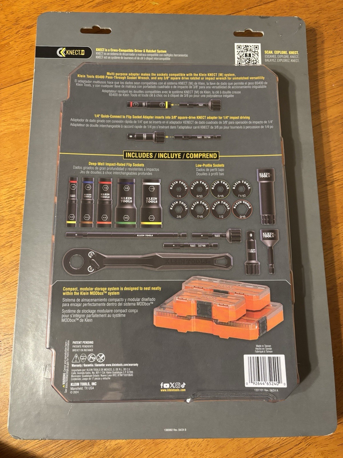 Klein Tools 65240 KNECT Impact Pass-Through Deep-Well Flip Socket Set 20 PCS NEW