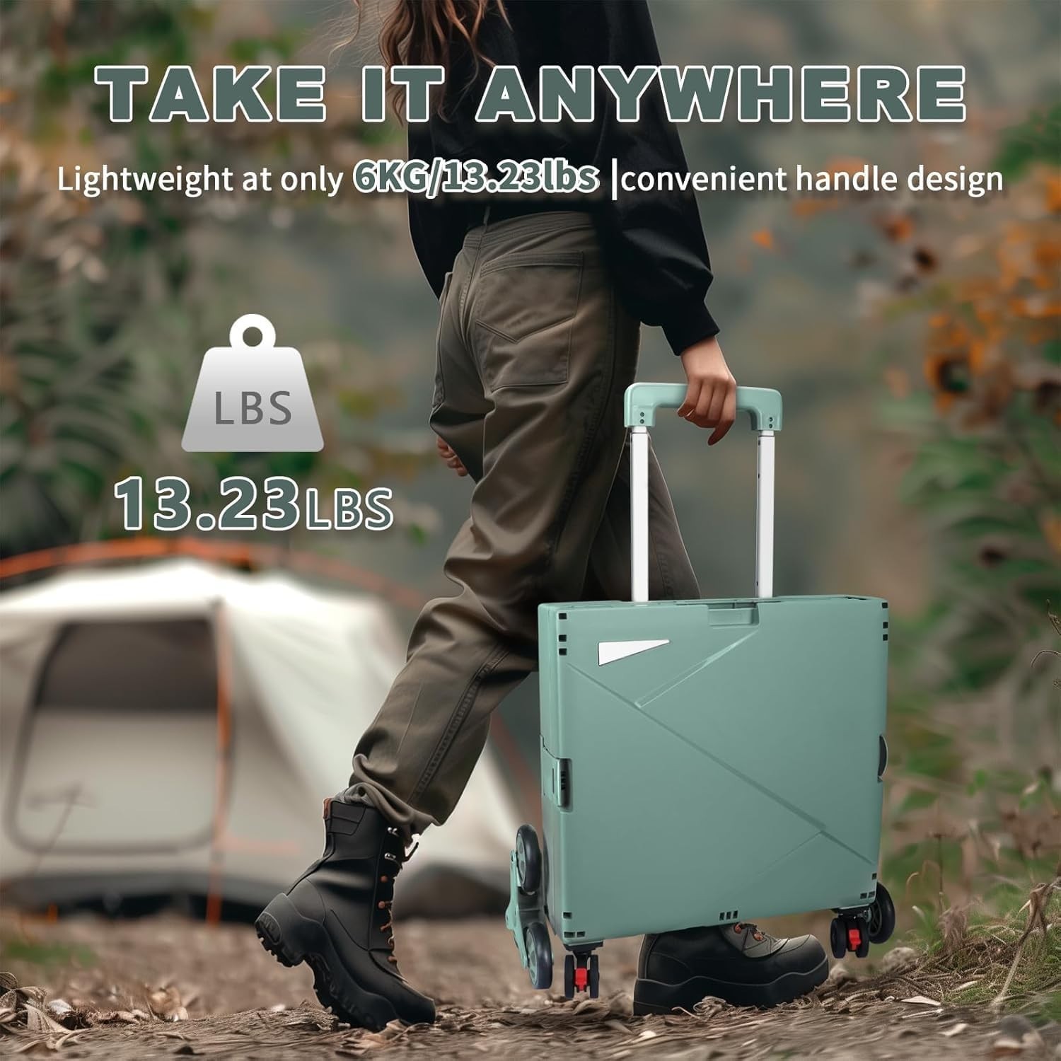 Heavy-Duty Multi-Functional Rolling Cart with Adjustable Handle for Everyday Use