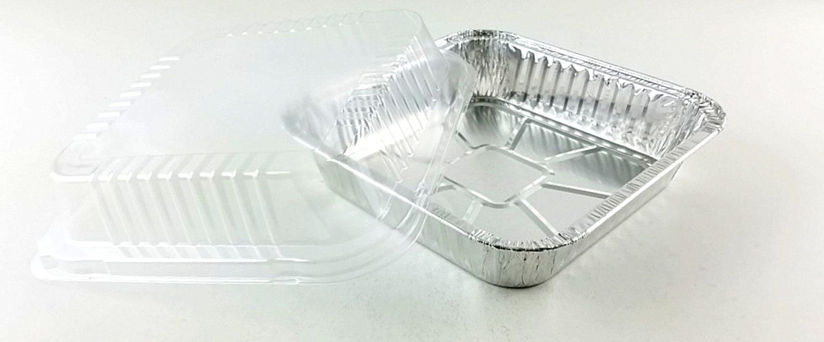 9″ Square Cake Foil Pan w/Clear Dome Lid 25 Sets -Disposable Aluminum Baking Pan