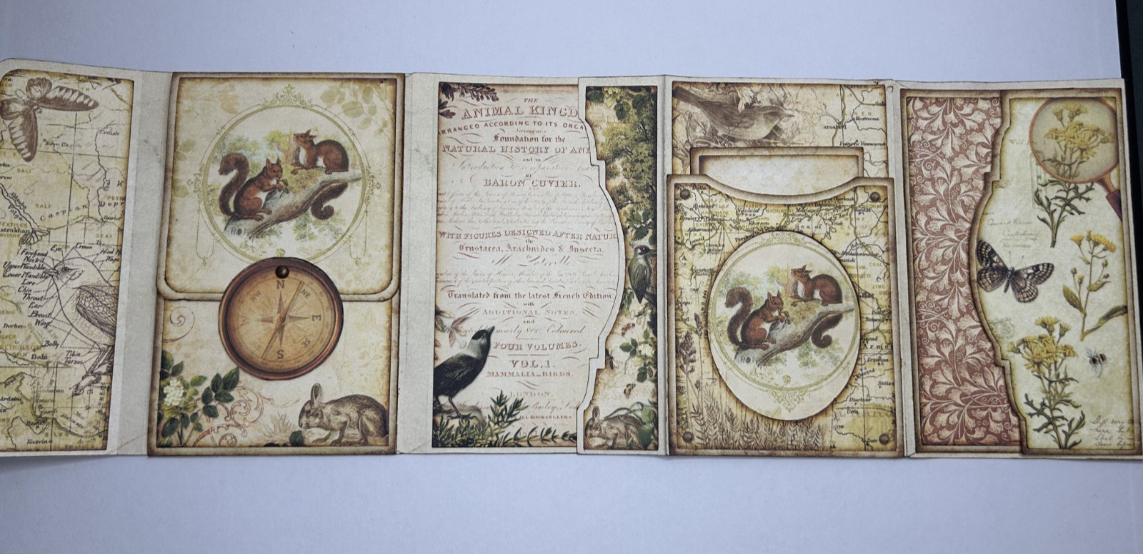 New Handmade Distressed Nature Junk Journal Folio 5.5 x4 inches