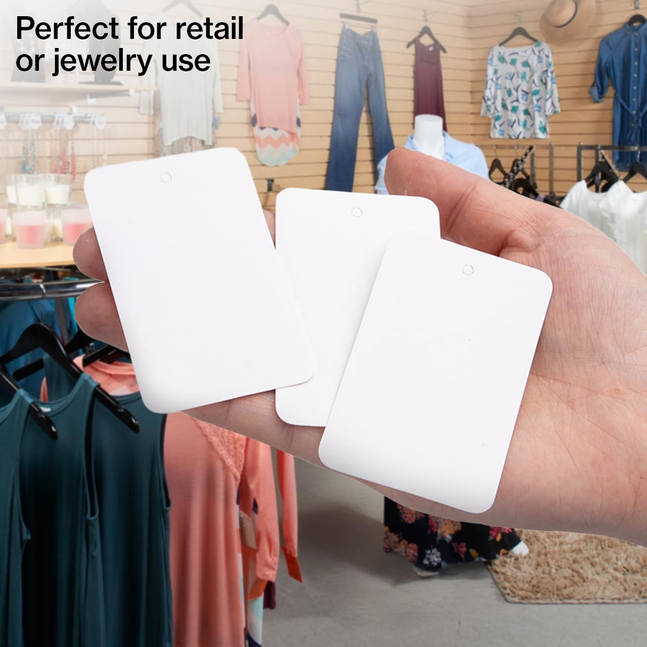 SSWBasics Large Unstrung White Non-Perforated Blank 1-3/4″W x 2-7/8″H,