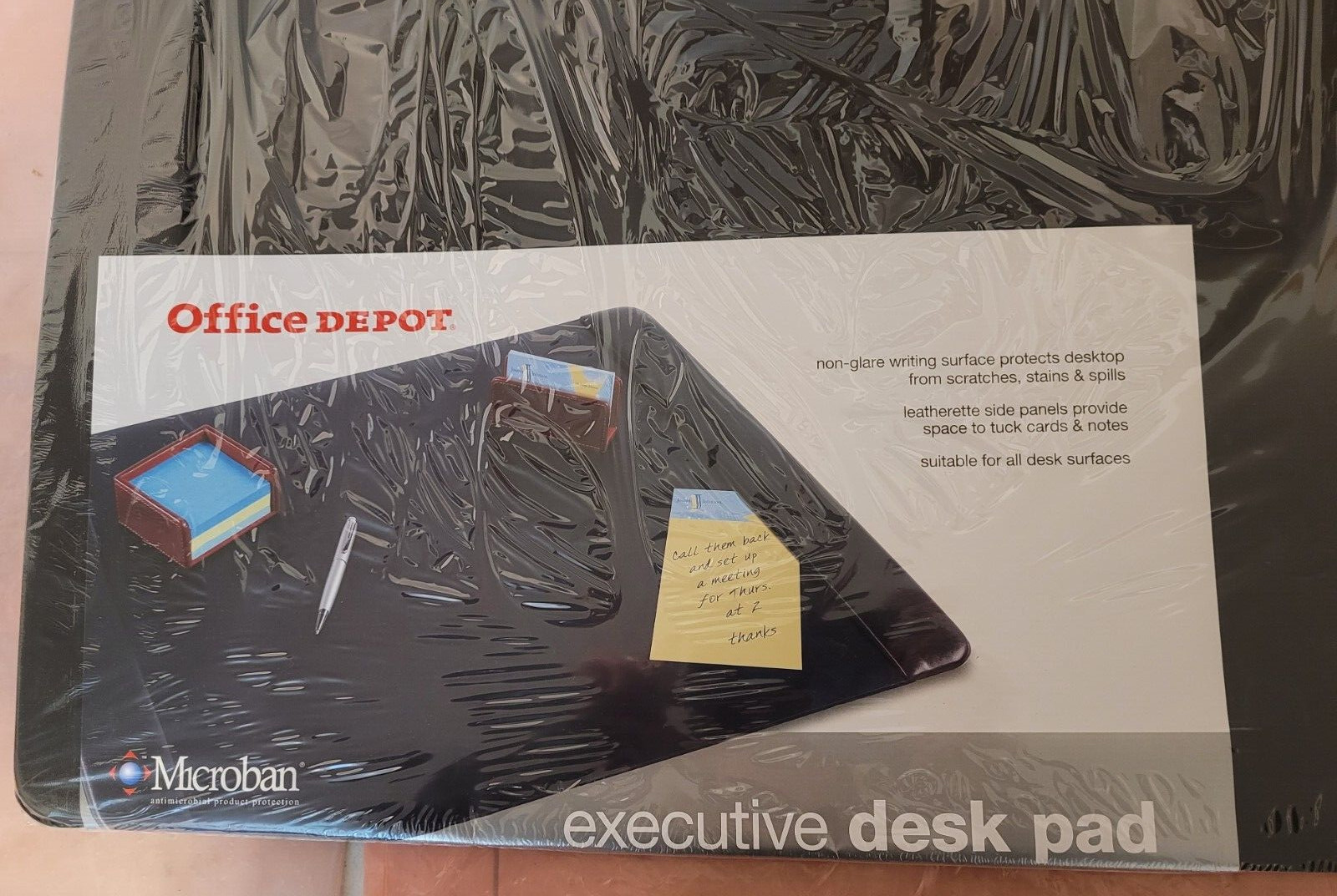 Lot of 4 Office Depot Microban 19 In X 24 In Padded Executive Desk Pad 4138-4-1