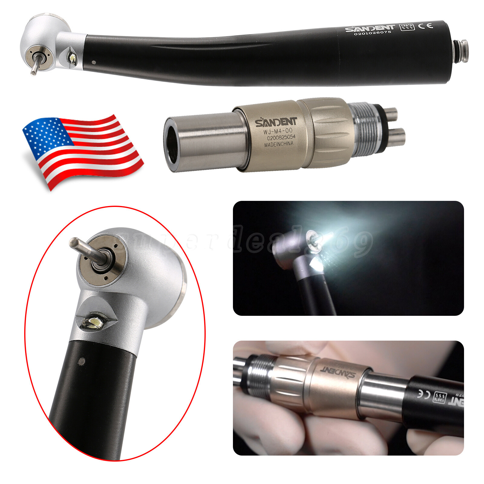 1-5* NSK Style Dental LED E-generator High Speed Handpiece /4Hole Coupler OR