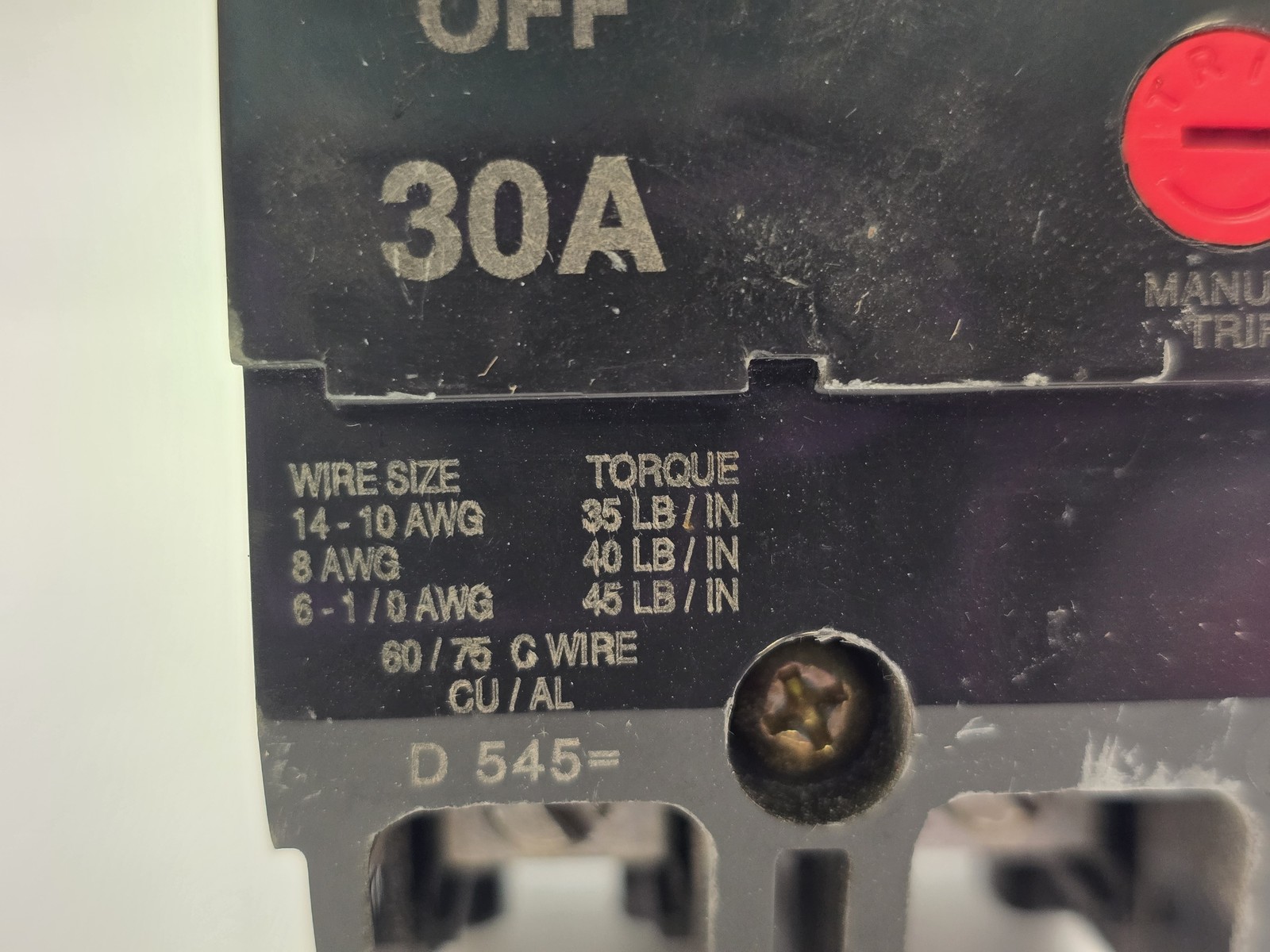 General Electric TEY230M02 Bolt-On Circuit Breaker 30A 2P 480/277V 14KA TEYM02