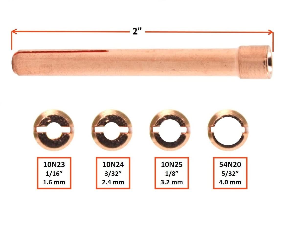 5 Pack 10N25 TIG Welding Collet 1/8 Torch Collet 17 18 26 Accessories