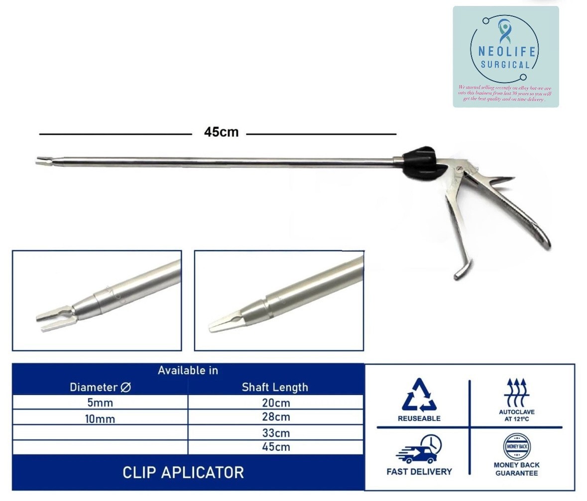 Laparoscopic 10mm 45cm Titanium Clip Applier Applicator LT300 LT400 CE -DDP USA