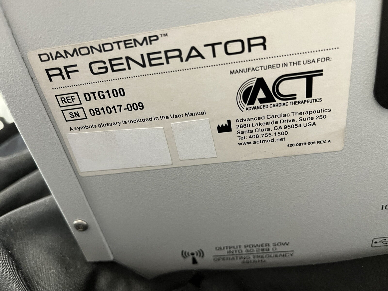 Act Diamondtemp Rf Generator W/ Foot Switch FASTR CEDTG200 Epix Ablation