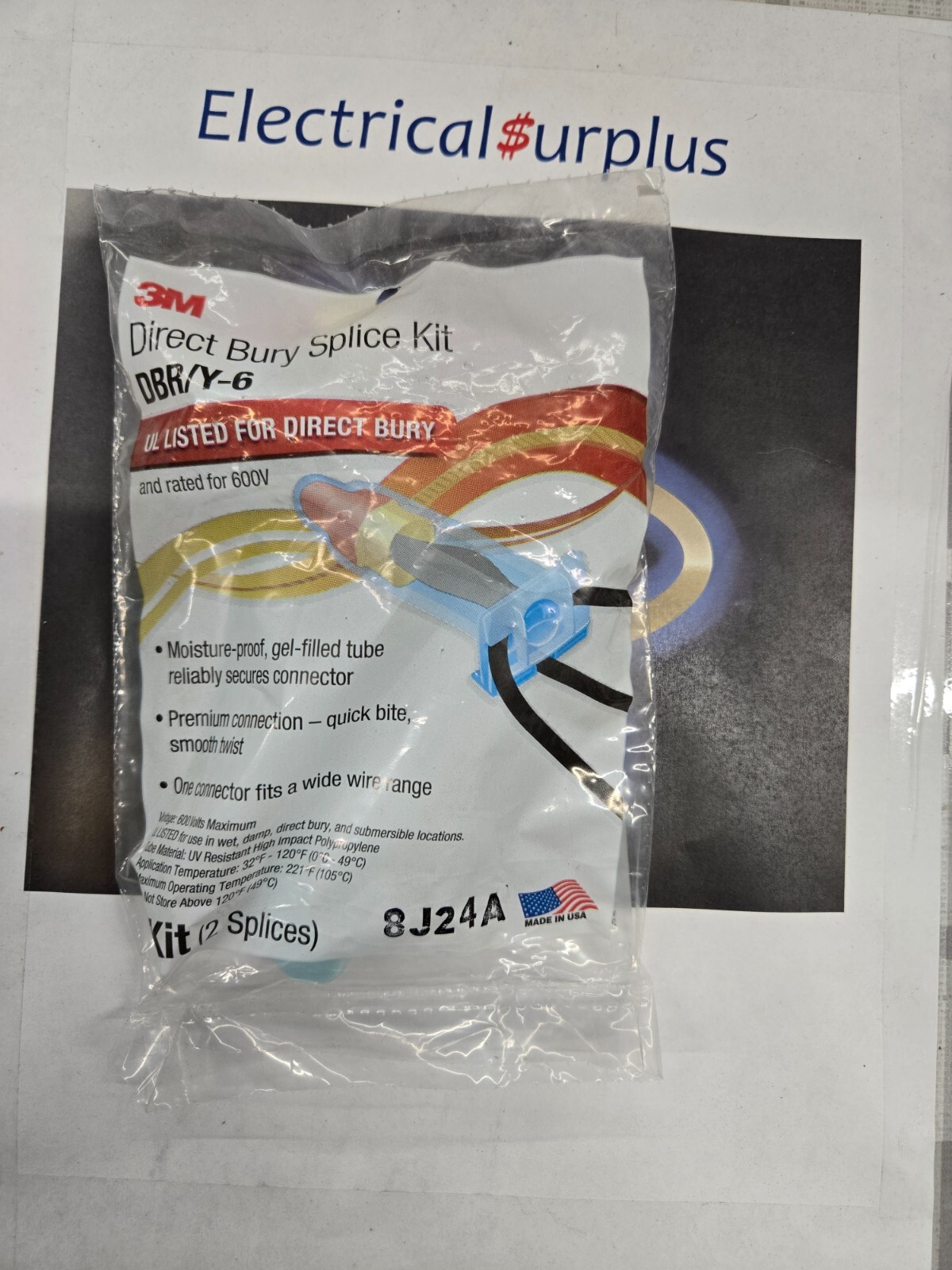 3M DBR/Y-6 KIT Red/Yellow Bury Splice Kit, 18-10 AWG 2-Pack **Free Shipping**