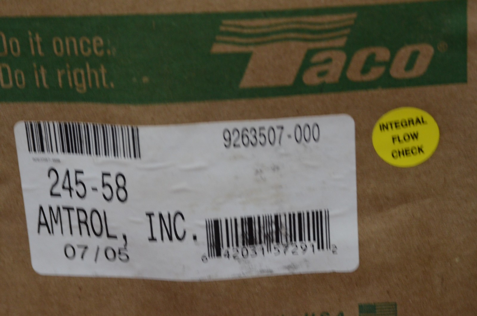 TACO 007-F5-IFC Cast Iron Circulator Pump 1/25 HP Flow Check & 110-419 Flanges