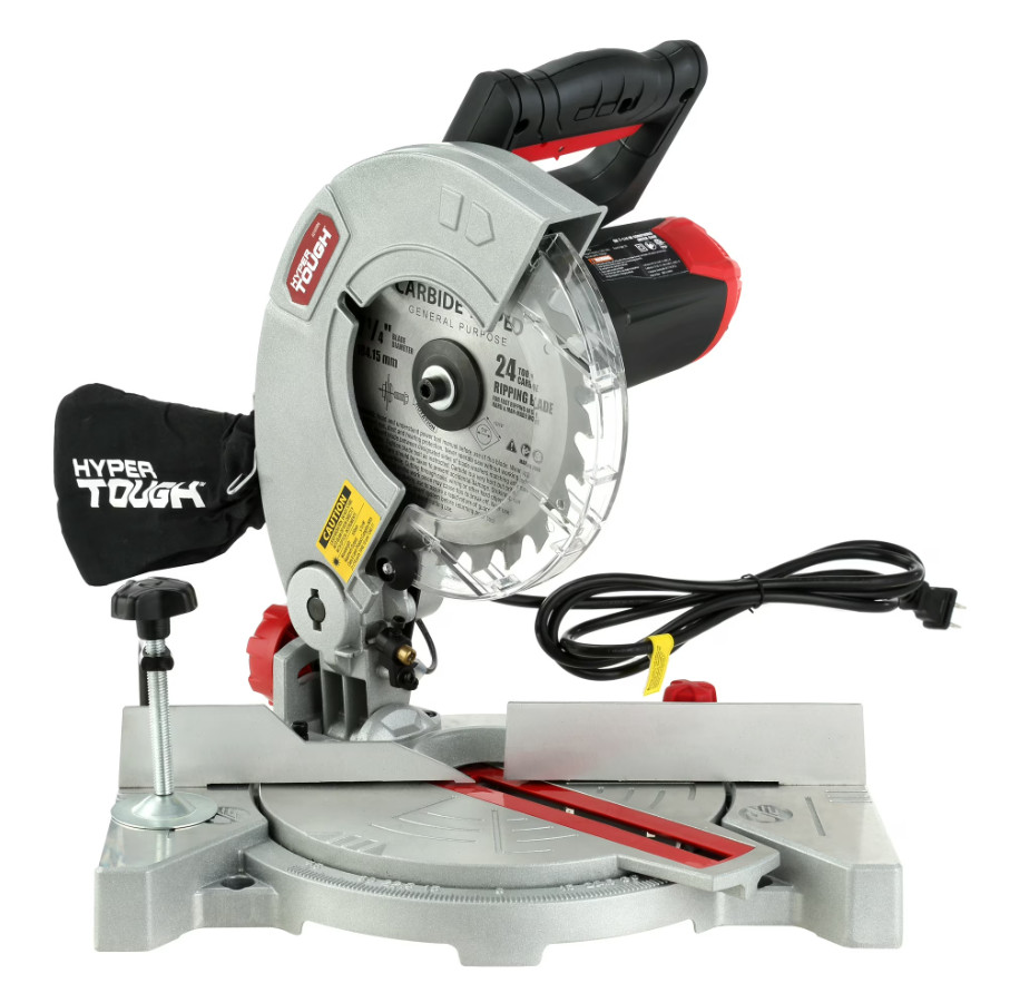 Hyper Tough 9 Amp 7-1/4 inch Corded Compound Miter Saw with Laser Guide, New