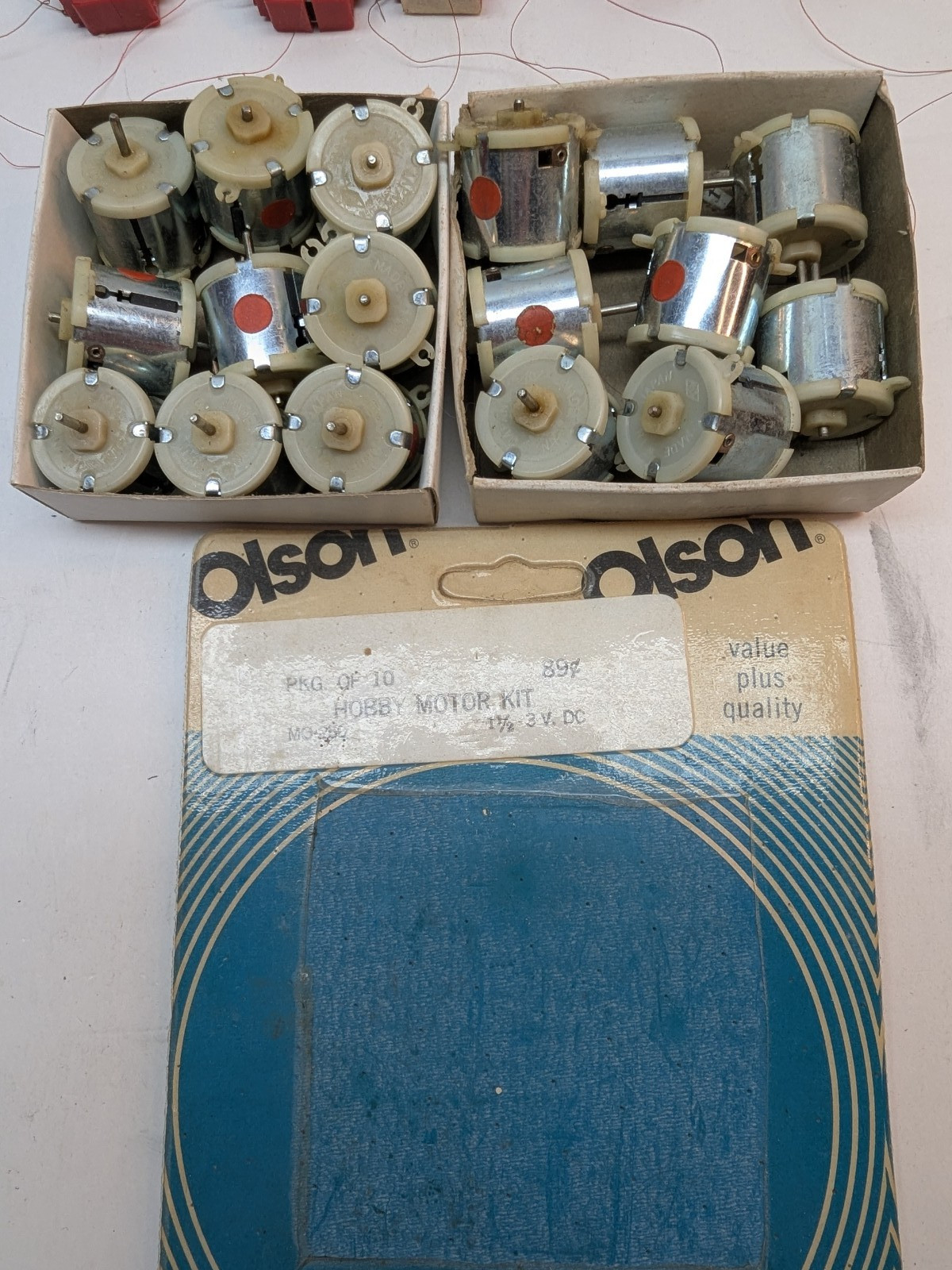 LOT OF 22 OLSON Electronics Small DC Electric Hobby Motor Kit 1.5-3VDC