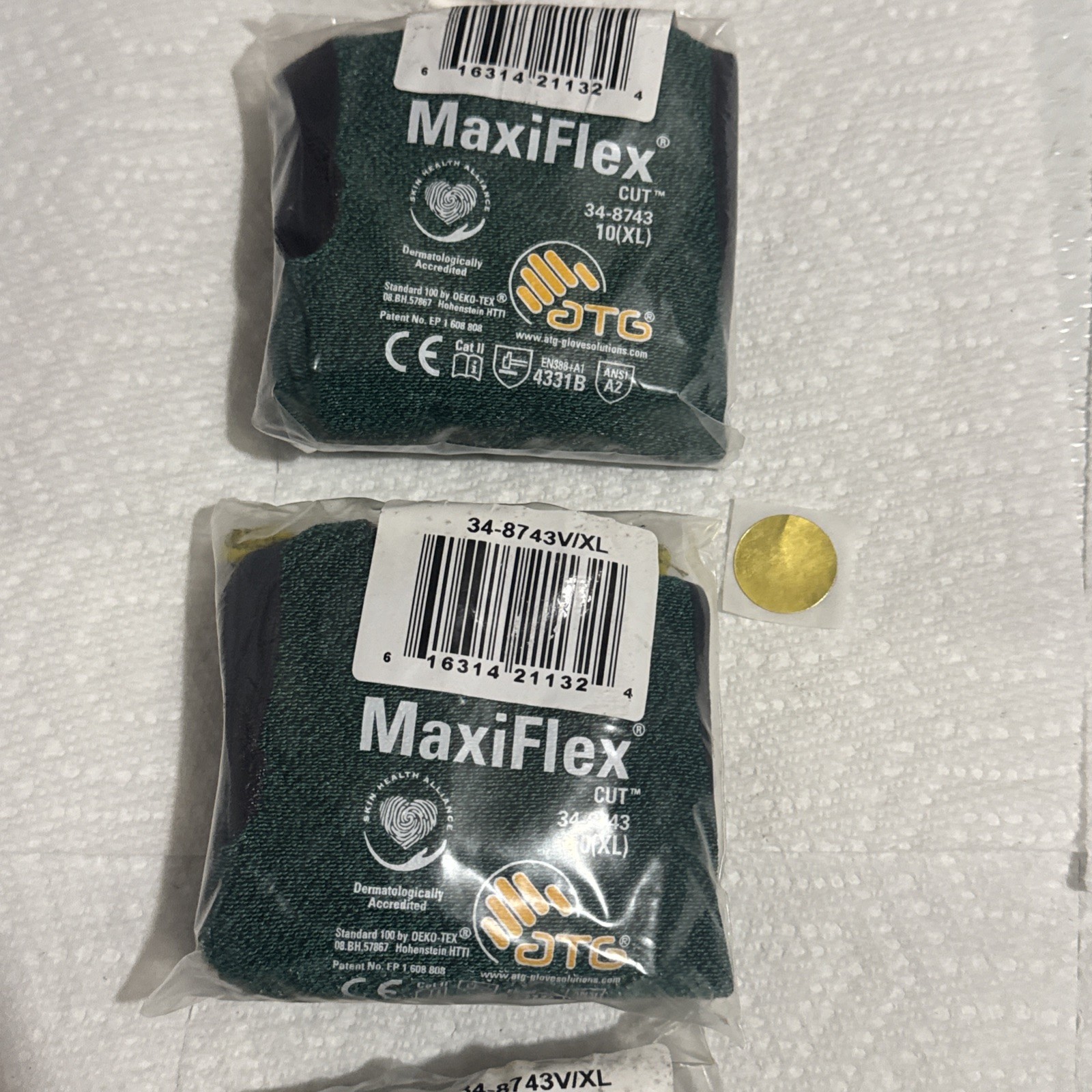 MaxiFlex Nitrile Micro-Foam Coated ANSI A2 Cut Resistant Gloves 34-8743(3-Pack)
