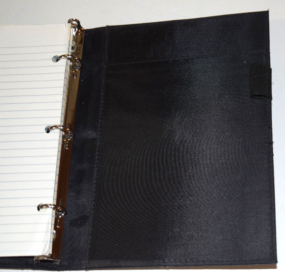 Hallmark Black Leather Writing Journal 3 Ring Lined Pages 9″ x7″