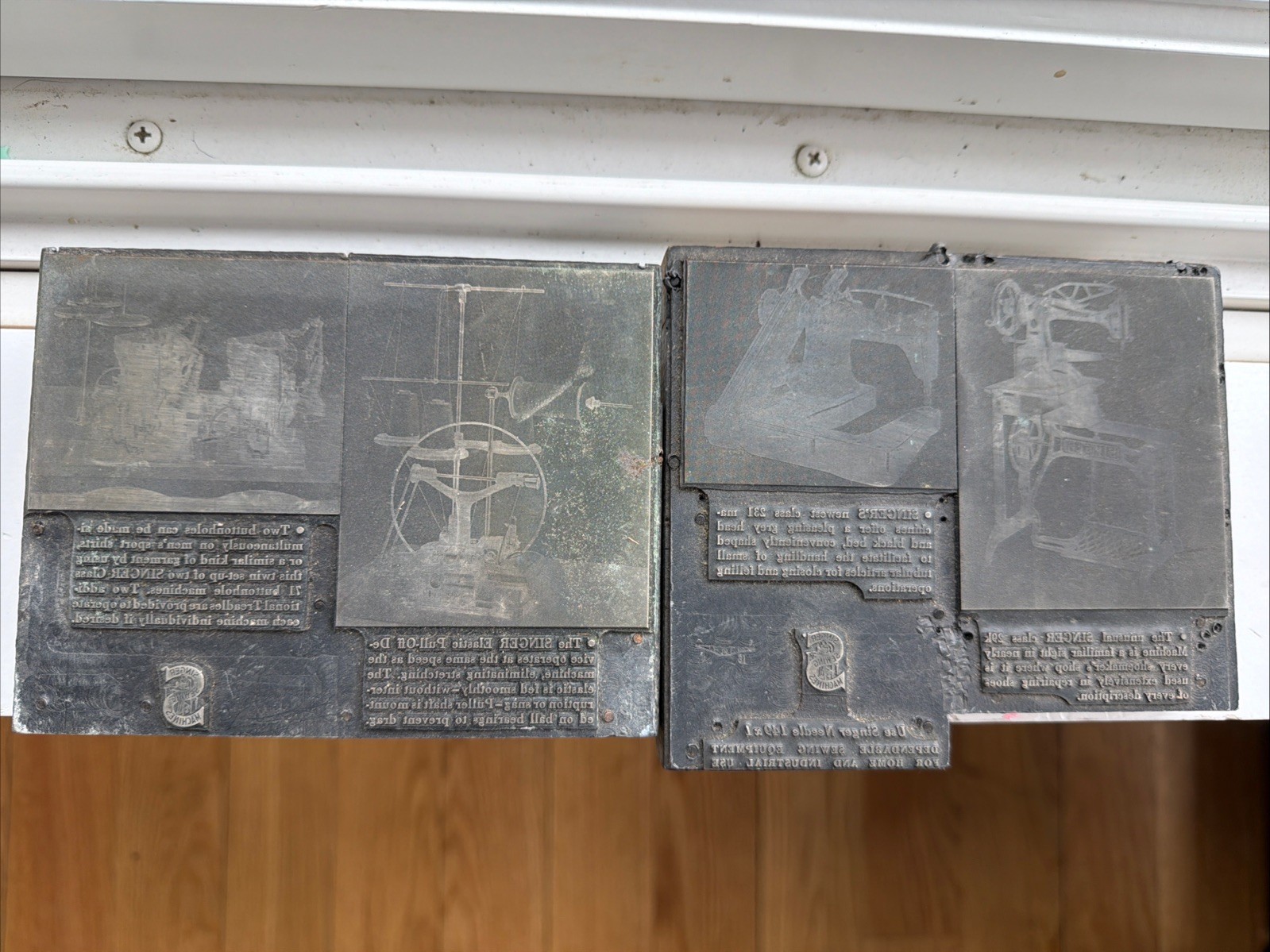 Vintage printing plate Singer Sewing machine Manual Two Elastic Pull Off