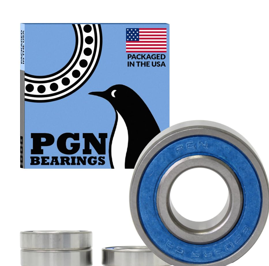 PGN (4 Pack) 6203-2RS Bearing – Lubricated Chrome Steel Sealed Ball Bearing