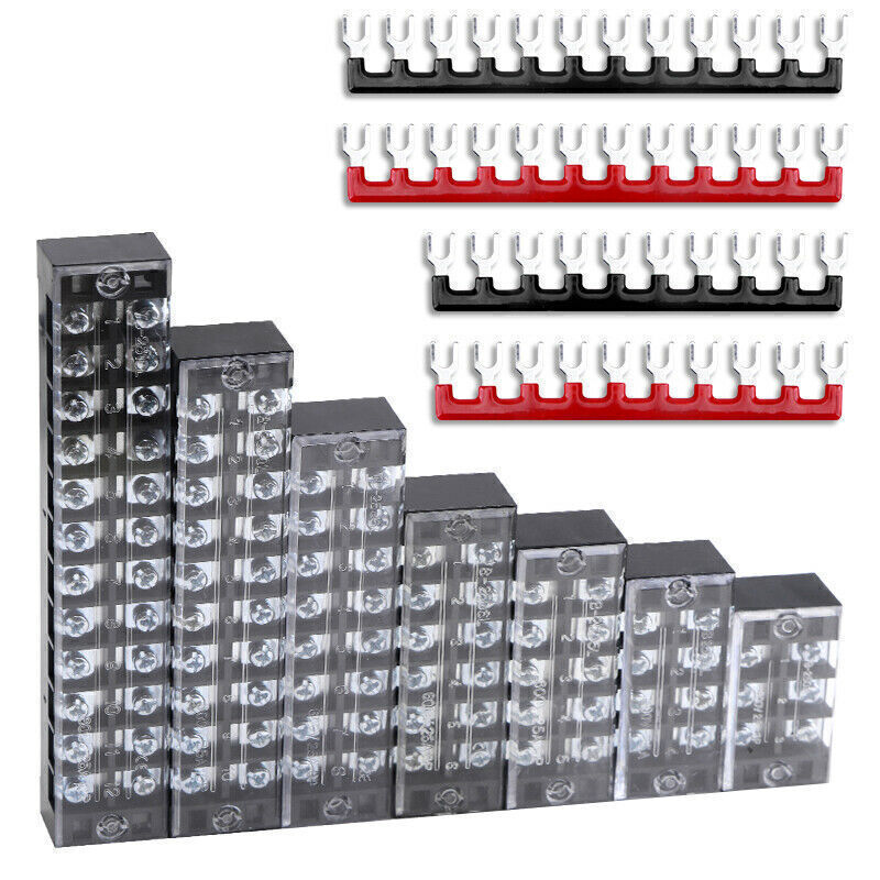 Terminal 1-10 Sets 3-12 Positions 600V 15A Screw Block Terminal Barrier Strip