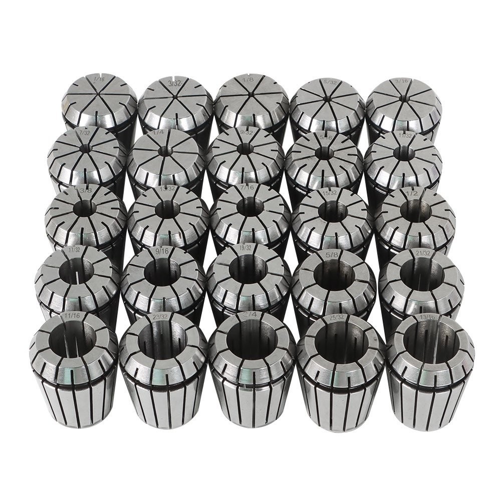 25 Pcs Collet Set ER32 Collet Chuck 1/16″ – 3/4″ Holder Spring Collet Set