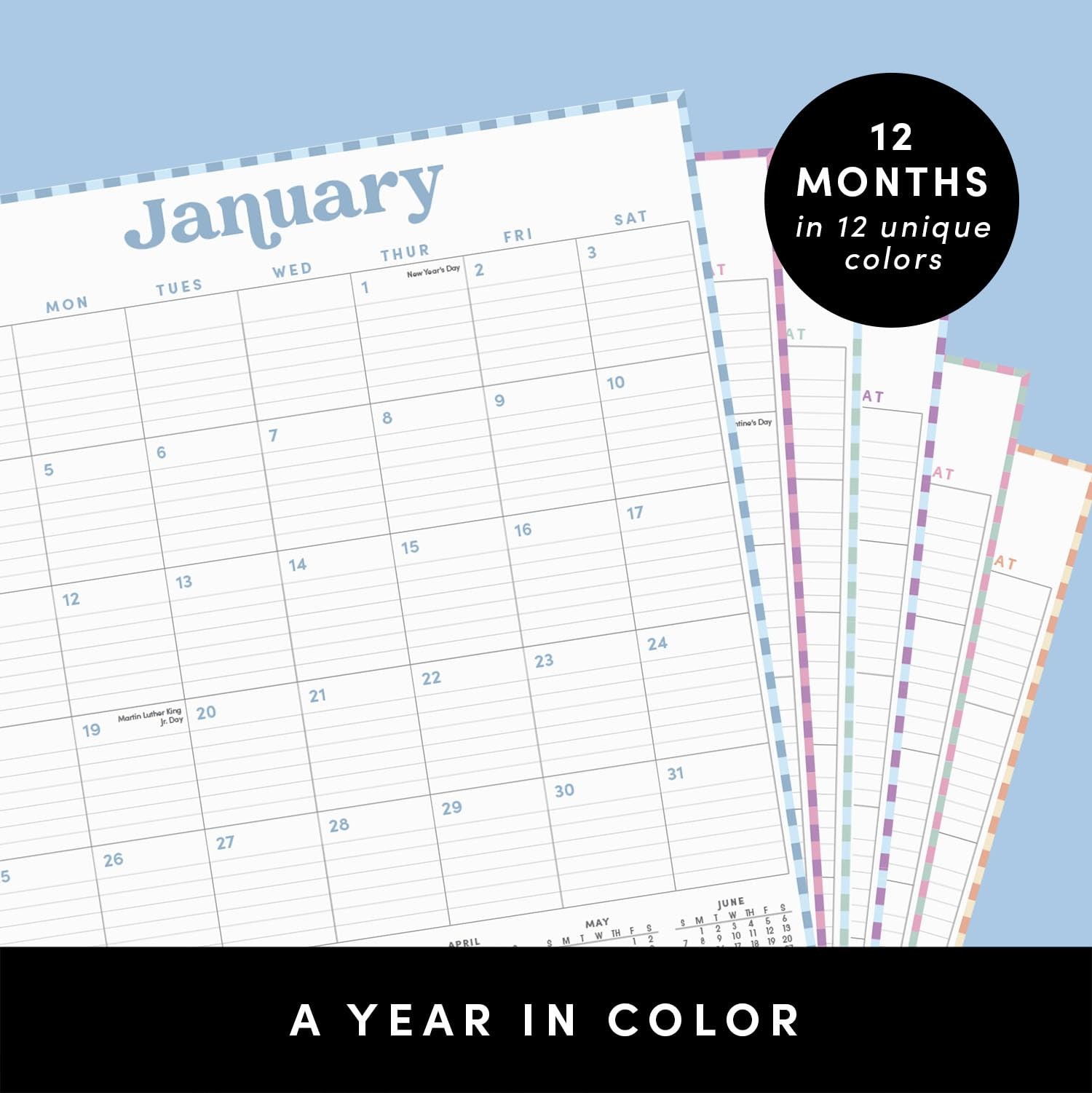 PAPERAGE 2026 Calendar, 12 Months (January Medium (Vertical) 2026, Pastel