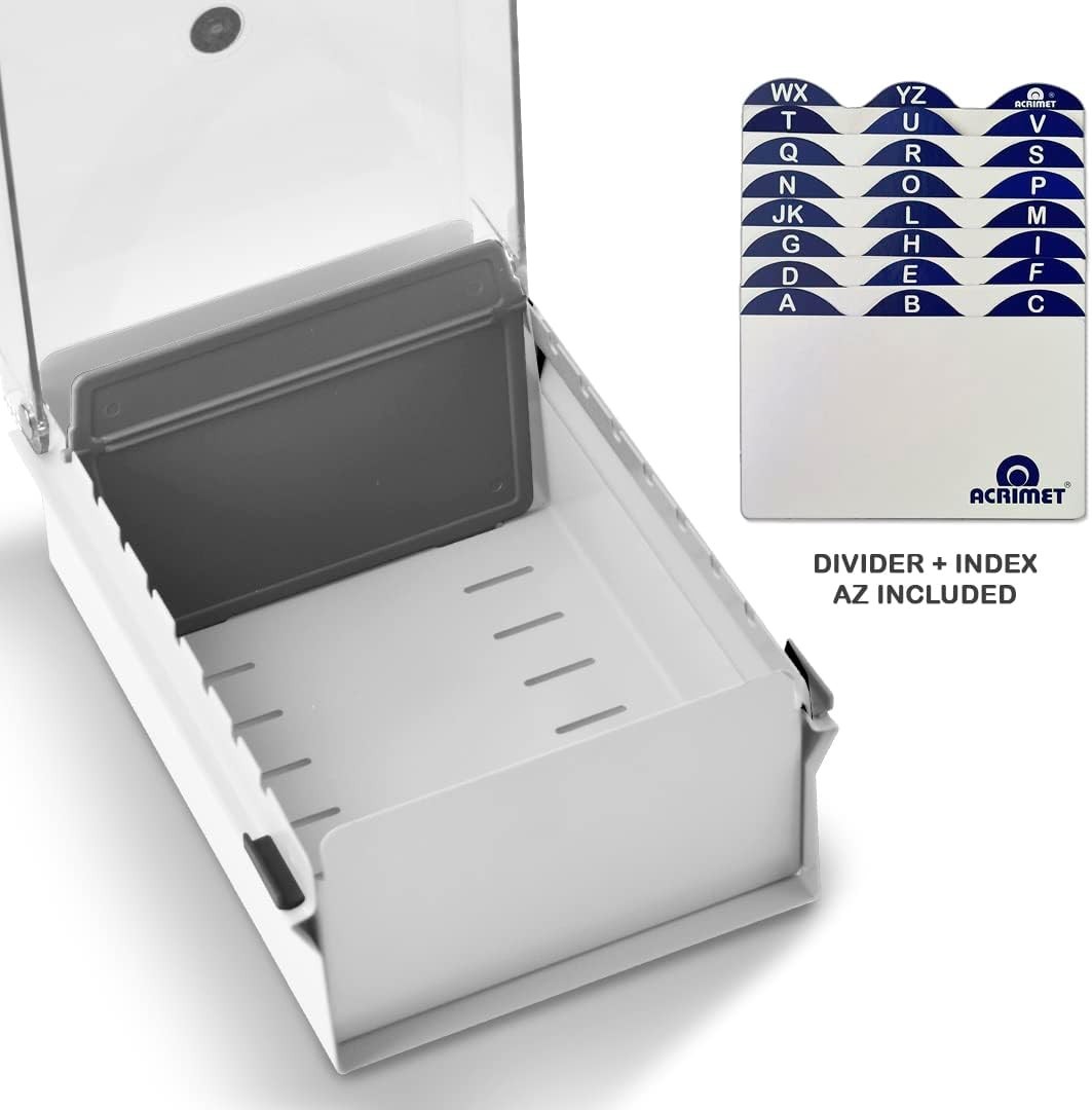 White 3×5 Card Holder Box with A-Z Index